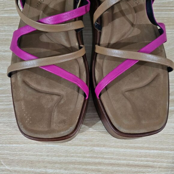 Rag & Bone Logan Platform Sandal Womens EU 38 Fuschia Pink Leather Strappy NEW - Picture 5 of 12